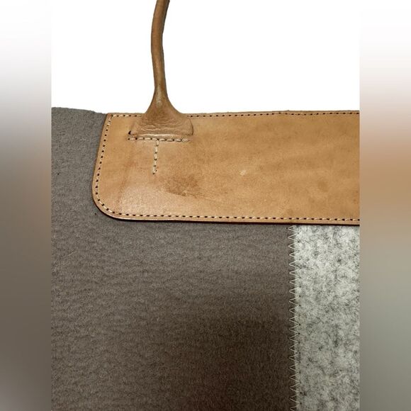 Graf Lantz two tones grey wool and leather Tote - Picture 3 of 6
